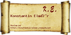 Konstantin Elmár névjegykártya